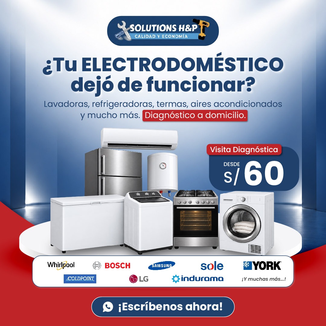 Flyer publicitario para un servicio técnico de electrodomésticos