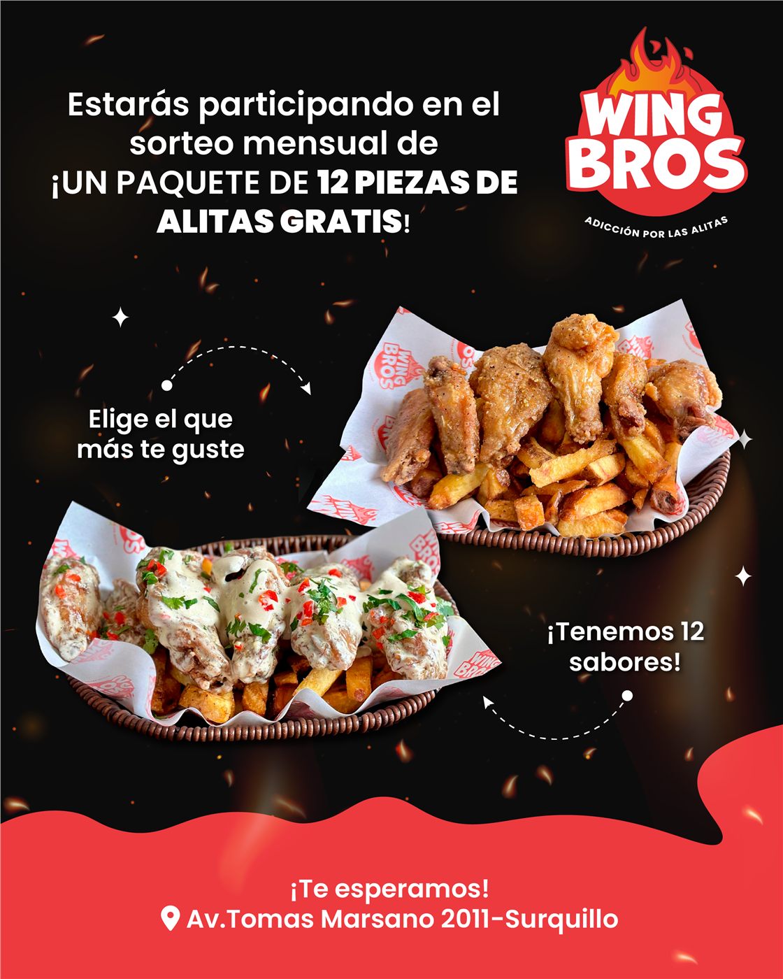 Flyer publicitario para un restaurante